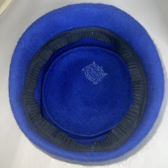 Vintage Women’s Henry Pollack Glenover 100% Wool Blue  Hat W/ Trim main image 10